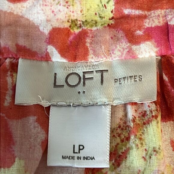 Loft Ann Taylor Sleeveless Floral Print Cotton Top Size LP - Picture 10 of 11